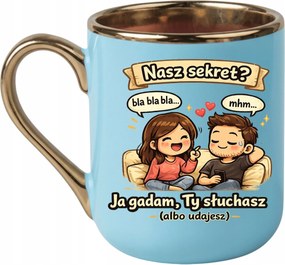 Elegáns bögre A mi titkunk? Én beszélek, Te hallgatod a Valentin-napot 330 JasKék