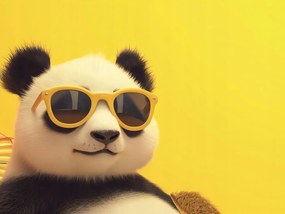 Poszter 100x75cm Panda ünnepi hangulatban