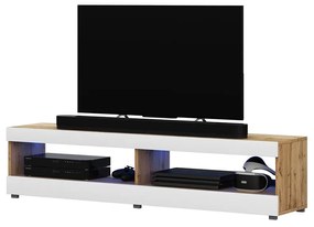Tv szekrény/asztal Violett 100 (világítással) (lancester tölgy + fehér). 1098639