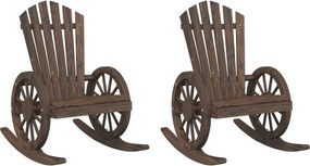 vidaXL 2 db tömör fenyőfa Adirondack hintaszék