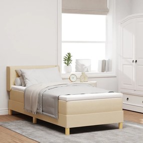 Boxspring ágy matraccal, krém színben, 80 x 200 cm, szövet