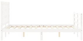 fehér tömör fa ágykeret fejtámlával 120 x 200 cm