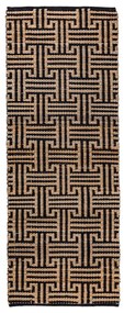 Fekete-natúr színű kézi szövésű jutakeverék futószőnyeg 80x230 cm Meander Jute – Flair Rugs