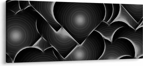 Fekete-fehér szív képe (120x50 cm)