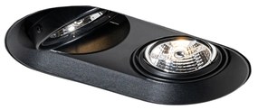 Kerek beépíthető spotlámpa fekete GU10 70 mm 2-fényes - Hubs