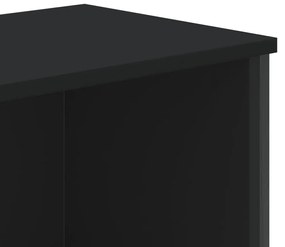 fekete szerelt fa könyvszekrény 80 x 31 x 169 cm