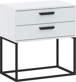 CADRO 2 fiókos éjjeli szekrény, 60 cm, No. 6 vázon | Fehér