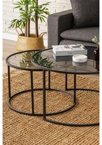 KÉSZLET 2x TOKYO konferenciasztal, átmérő 60/80 cm, fekete