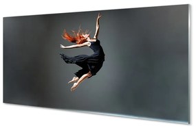Akrilkép A nő egy fekete ruhát 125x50 cm