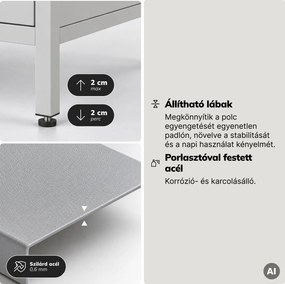 Polc fiókokkal irodába, iratrendezőkhöz és dokumentumokhoz, nyitott polcok, fém, szürke, 800x2200x400 mm: ARIEL