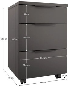 ADAPO 06 görgős komód, antracit