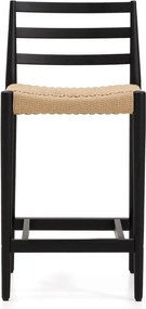 Fekete-natúr színű tölgyfa bárszék (ülésmagasság 65 cm) Analy – Kave Home