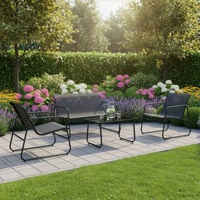 Juskys Genoa kerti fém garnitúra - antracit