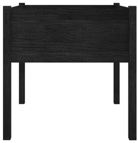 Fekete tömör fenyőfa virágtartó 70 x 70 x 70 cm