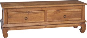 vidaXL TV állvány fiókkal Természetes 110 x 35 x 40 cm Tömör Teakfa
