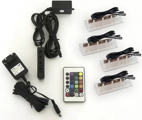Rejtett LED világítás nappali bútorokhoz 4 led + 2 négyzet alakú kék - C63, C66, S55