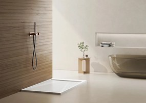 Zuhanytálca - kőhatású, strukturált pala - kompozit ásvány - Viva ES - matt fehér - 90 x 90 x 3 cm