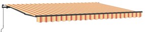 Manuális Behúzható Napellenző Sárga és Narancssárga 450x350 cm