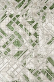 Szőnyeg Zöld Bézs Geometria Rombusz Márvány Nappaliba Garda 140x190 cm