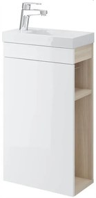 Cersanit Smart, falra szerelhető mosdószekrény 39x68x22 cm, világos hamufehér fényes, S568-022