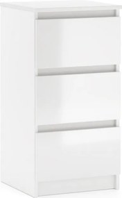 SIMPLE Komoda 40 3S biały/biały połysk
