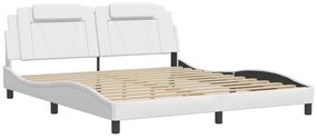 fehér ágykeret Viana LED-ekkel matrac nélkül 180 x 200 cm