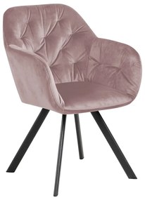 Világos rózsaszín kárpitozott karfás étkezőfotel Lola – Actona