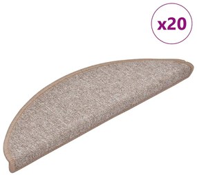20 db világosbarna lépcsőszőnyeg 56x17x3 cm