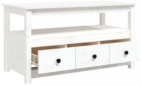 fehér tömör fenyőfa dohányzóasztal 102 x 49 x 55 cm