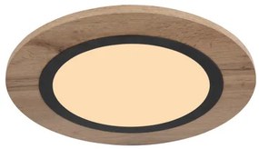 Globo 67292D3 Mennyezeti lámpa fém fekete matt, MDF fa sötét, műanyag fehér, ø: 400mm, M:45mm, LED 15W 230V, 1700lm forrás, 800lm kimenet, 3000K