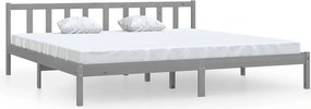 vidaXL szürke tömör fenyőfa ágykeret 200 x 200 cm