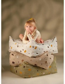 Fehér buklé-zsenília gyerek babzsákfotel Terrazzo Square – Wigiwama