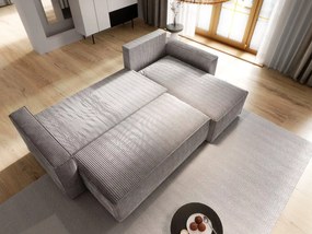 AKCIÓ Szürke sarokkanapé SMART COSARO, kétoldalas + 2 párna INGYEN II. minőség