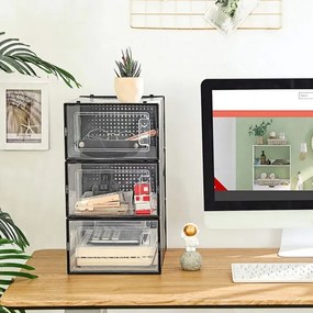 BOXIFY moduláris polc rekeszekkel, fekete