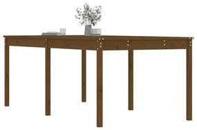 mézbarna tömör fenyőfa kerti asztal 203,5 x 100 x 76 cm
