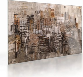 Kép - absztrakció barna tónusokkal (üvegen) (70x50 cm)