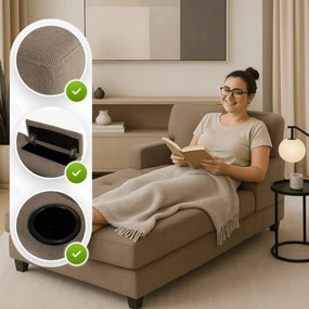 Modern Fotel Barnás-Bézs Színben. NEO