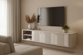 Vesper 3D függő TV-szekrény 187 cm - kasmír / arany fogantyúk