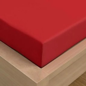 Kvalitex szatén lepedő elasztikus piros , 140 x200 cm, 140 x 200 cm