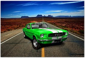 Poszterek 185x125 Zöld Mustang a sivatagban