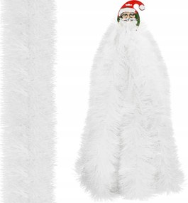 15cm Karácsonyfa Lánc Fehér sűrű Karácsonyfa Füzér 6m