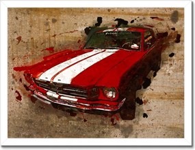 Poszter keretben 40x30 Piros Ford Mustang Usa
