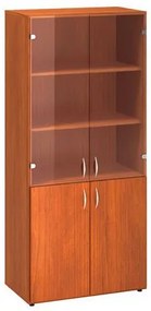 Alfa Office  Alfa 500 magas, széles szekrény, 178 x 80 x 47 cm, kombinált ajtóval, cseresznye mintázat%