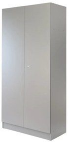 Fa gardrób Visio LUX, 90 x 45 x 185 cm, hengerzár, szürke
