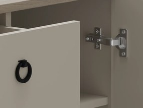 Komód, szürkésbarna Taupe/silverjack tölgy, DOMCA 2D1S