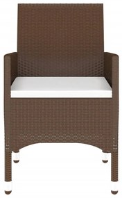 3 részes barna polyrattan és edzett üveg kerti bisztrószett