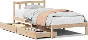 vidaXL tömör fenyőfa ágy matrac nélkül 75 x 190 cm