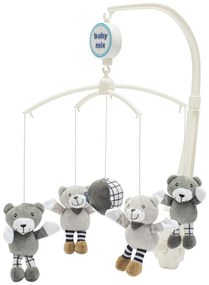 Baby Mix Kis mackók gyerek körhinta kiságy fölé, szürke