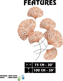 Ginkgo fém fali dekoráció, 75×4 cm – ACH110-3