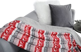 Kétoldalas bárány takaró, téli motívum, 150x200, RENIFE